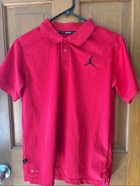 Jordan Boys Red Polo with Black Jumpman